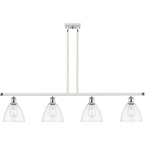 Ballston Ballston Dome LED 48 inch White and Polished Chrome Island Light Ceiling Light in Clear Glass