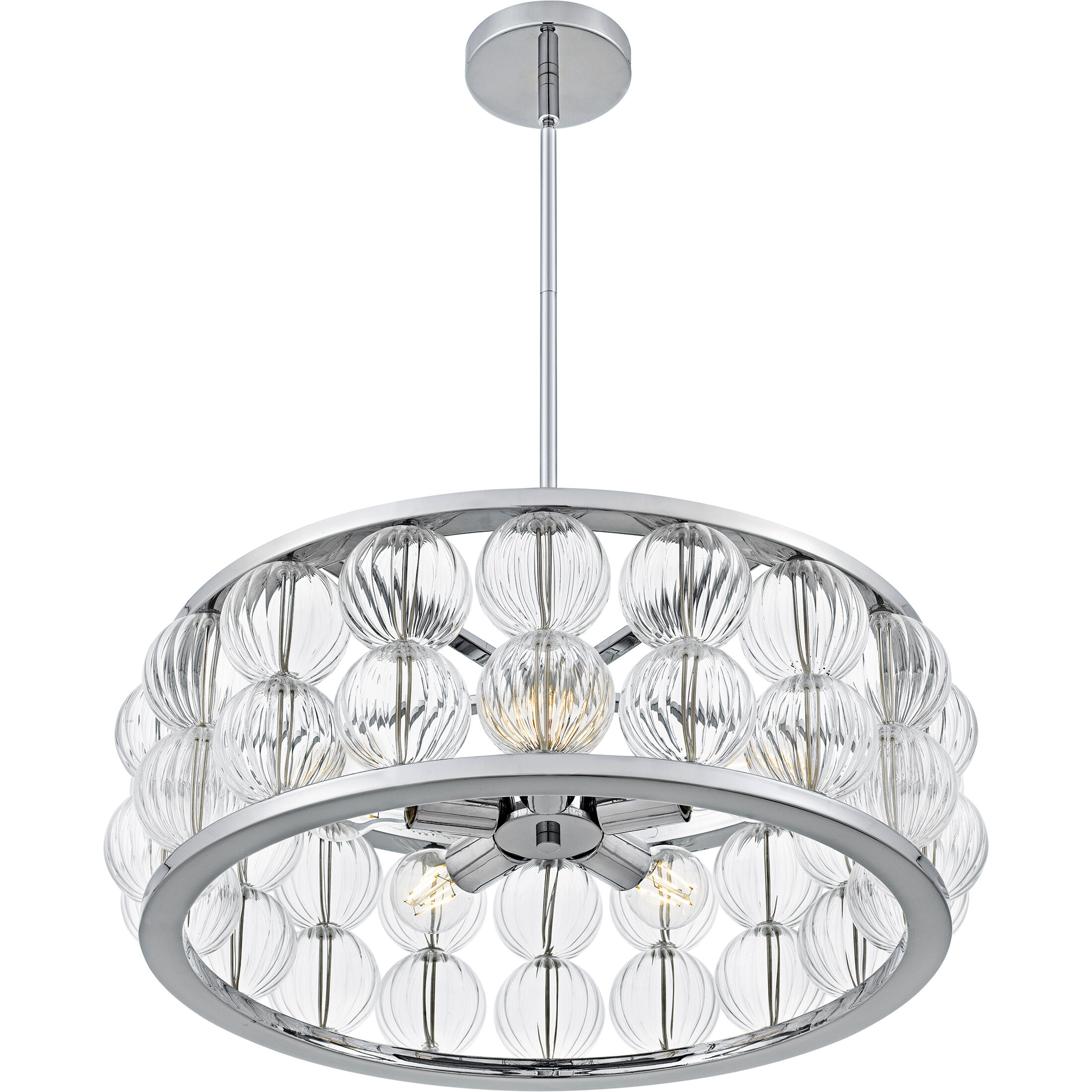 Terrarock 5 Light 23 inch Polished Chrome Pendant Ceiling Light, Large