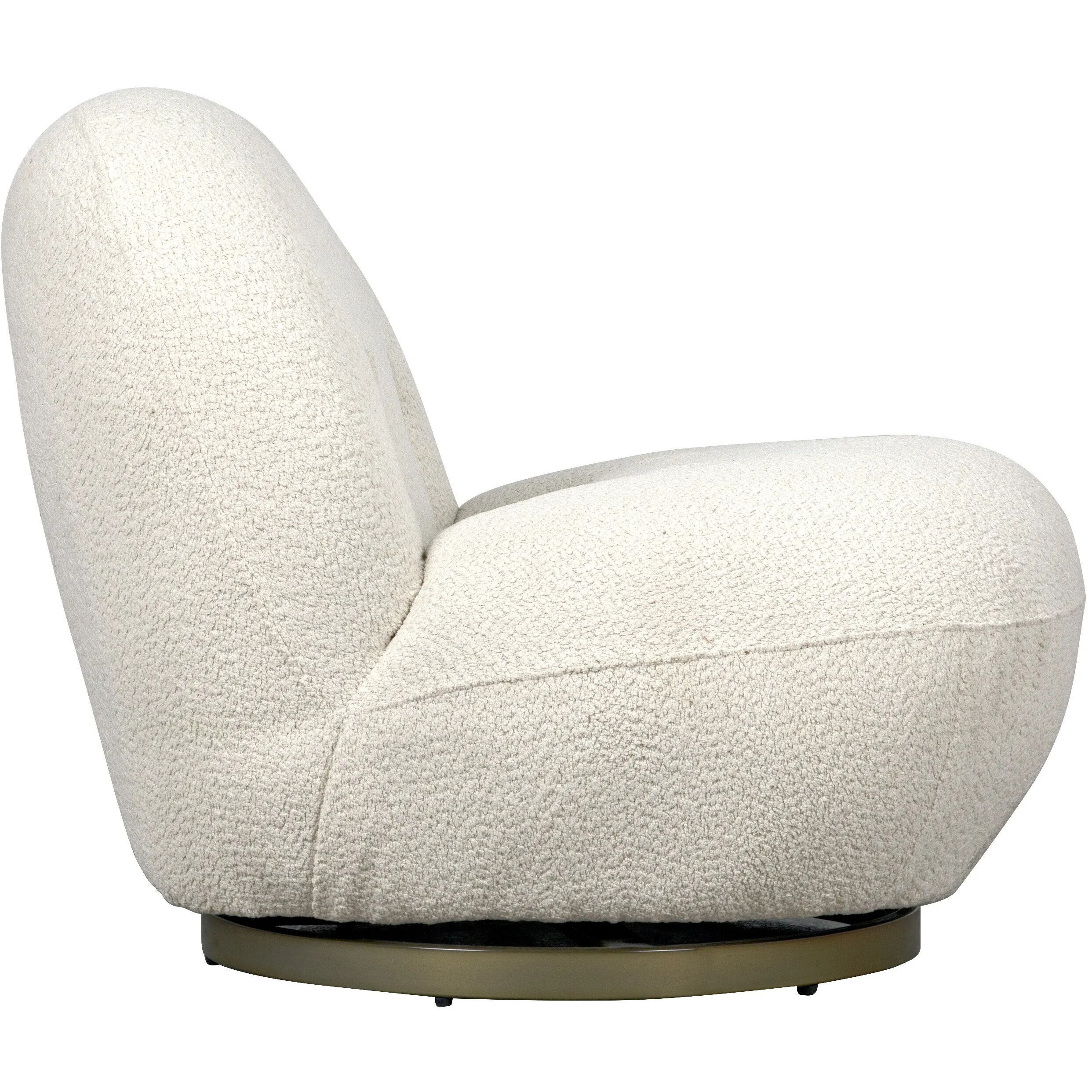 Artemis Antique Brass and Off White fabric Occasional Chair