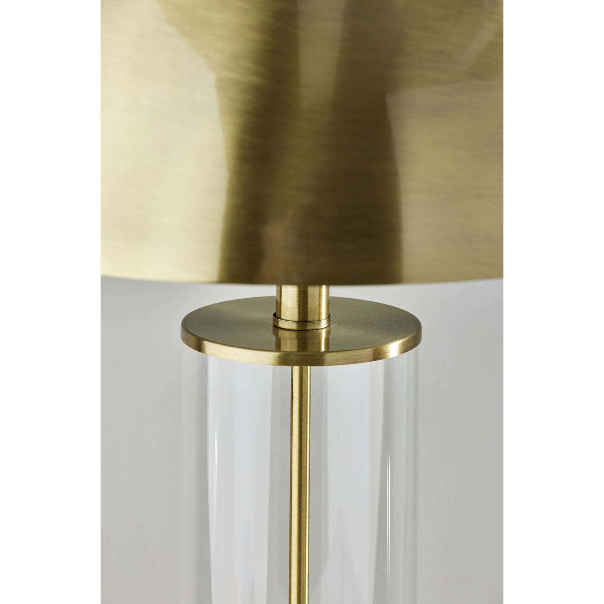 Troy 25 inch 40.00 watt Antique Brass and Clear Glass Table Lamp Portable Light