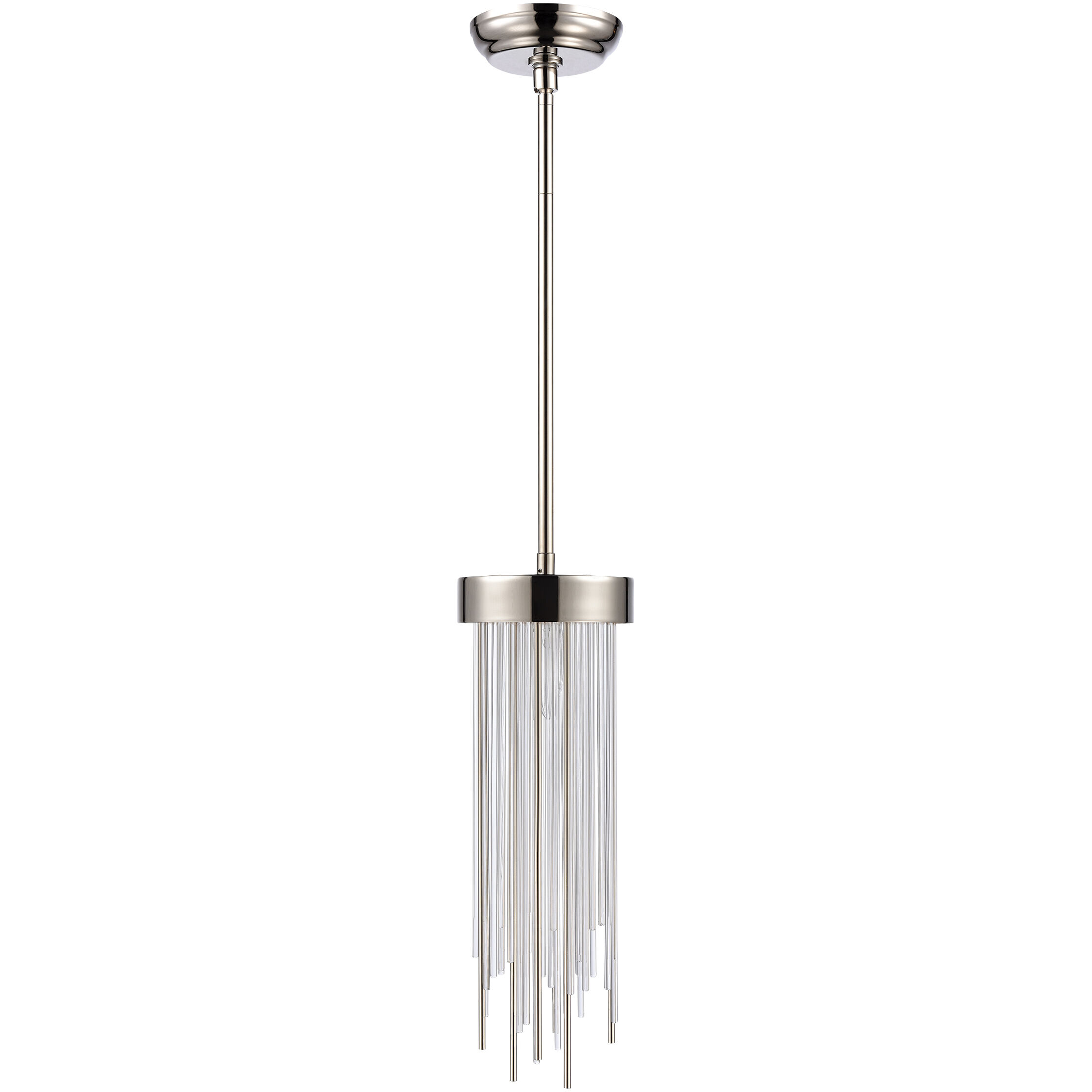 Waterfall 1 Light 5.88 inch Polished Nickel Mini Pendant Ceiling Light