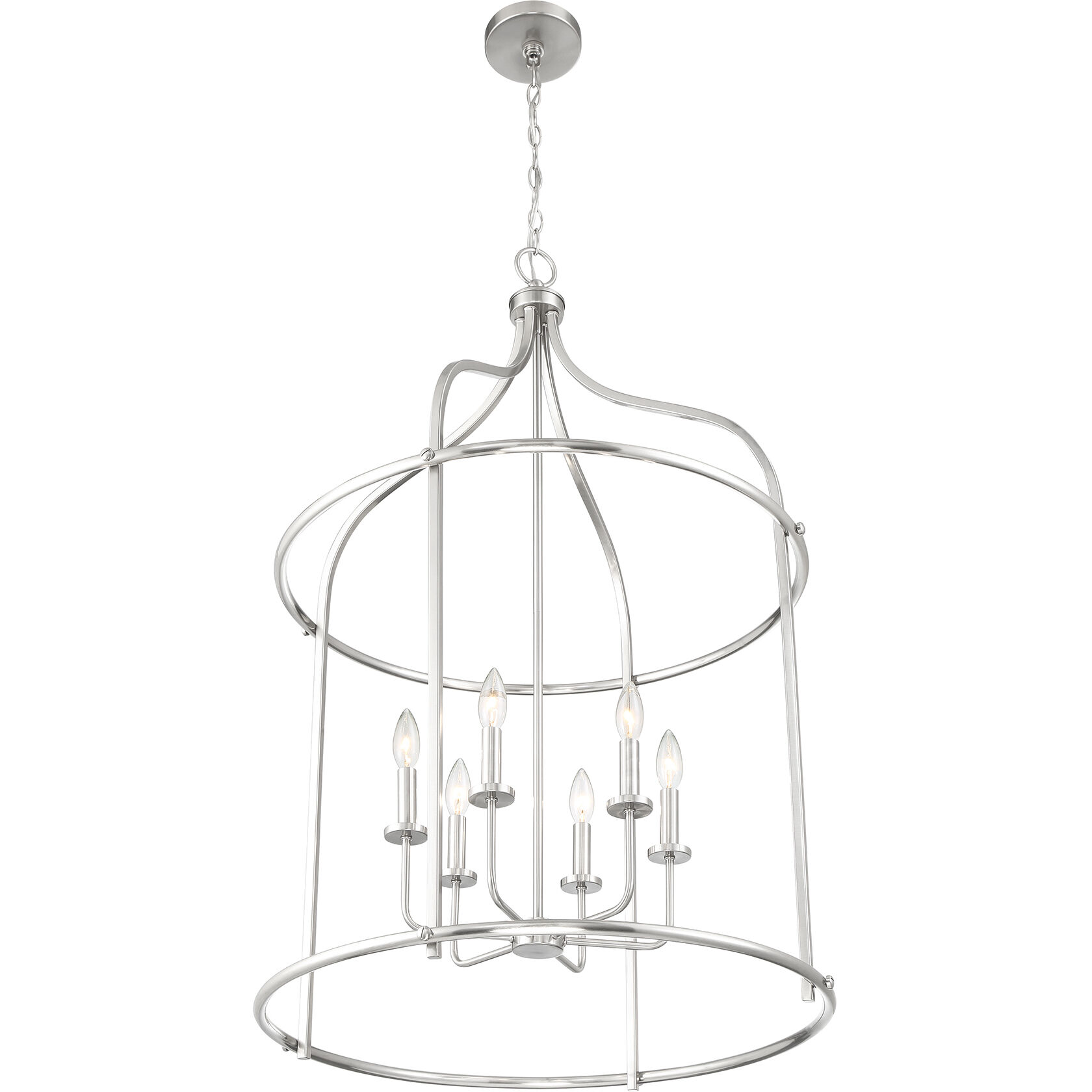 Brookstone 6 Light 26 inch Satin Nickel Pendant Ceiling Light