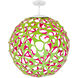 Groovy LED 36 inch Green-Pink White Pendant Ceiling Light in 48in., Green and Pink
