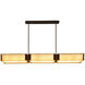 Textured Glass 9 Light 67.2 inch Matte Black Linear Chandelier Ceiling Light