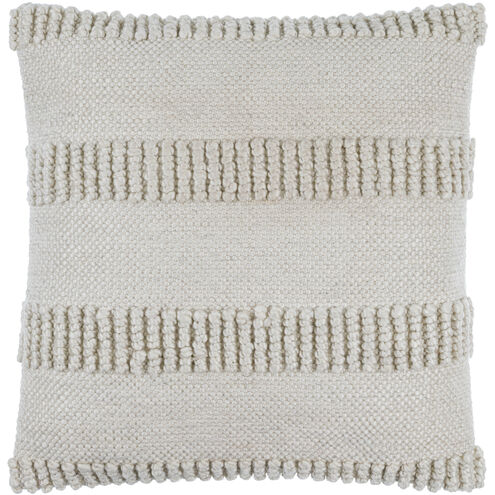 Nysa 22 X 22 inch Light Silver/Off-White/Ash Accent Pillow