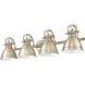 Yep Duncan Vanity Wall Light in Aged Brass