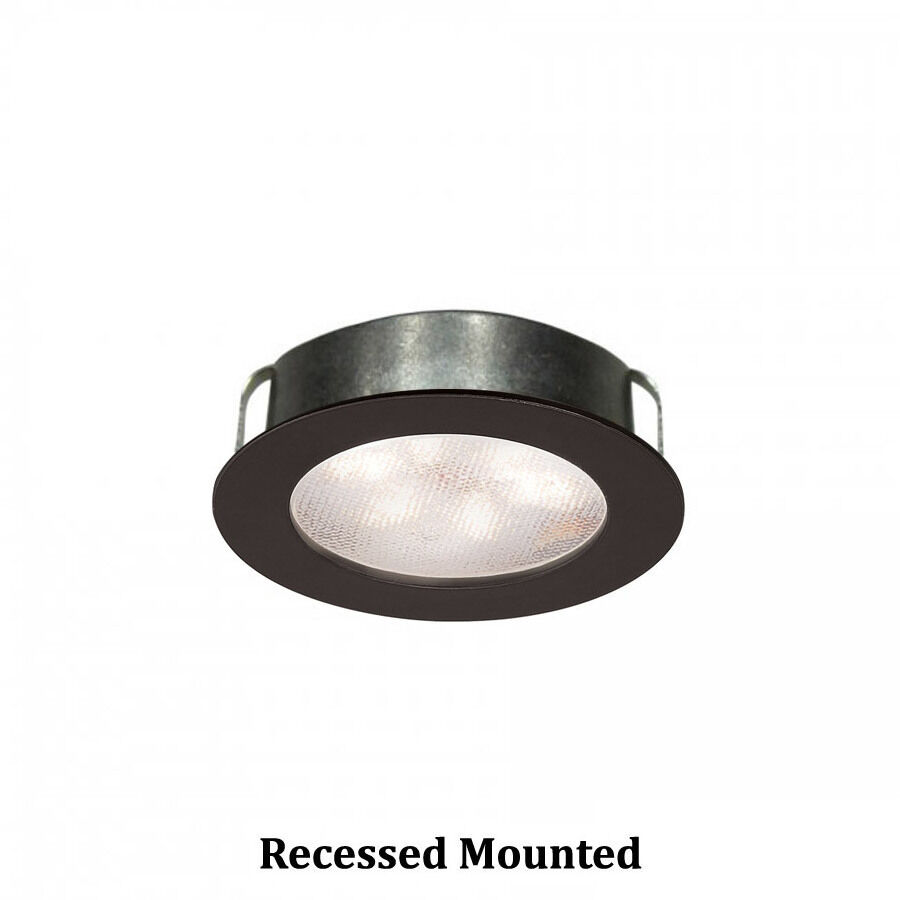 LED Button Light 24 LED 2.25 inch Black Puck Light in 3000K