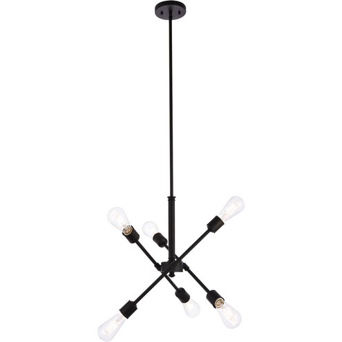 Axel 6 Light 17 inch Black Pendant Ceiling Light