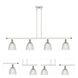 Ballston Castile 4 Light 48 inch White and Polished Chrome Island Light Ceiling Light in Clear Glass, Ballston