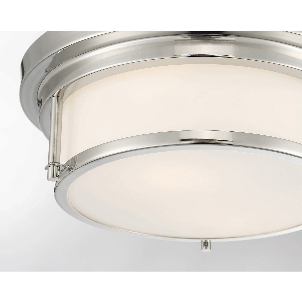 Contemporary 2 Light 13 inch Polished Nickel Flush Mount Ceiling Light
