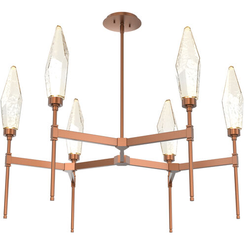 Rock Crystal LED Burnished Bronze Chandelier Ceiling Light, Round