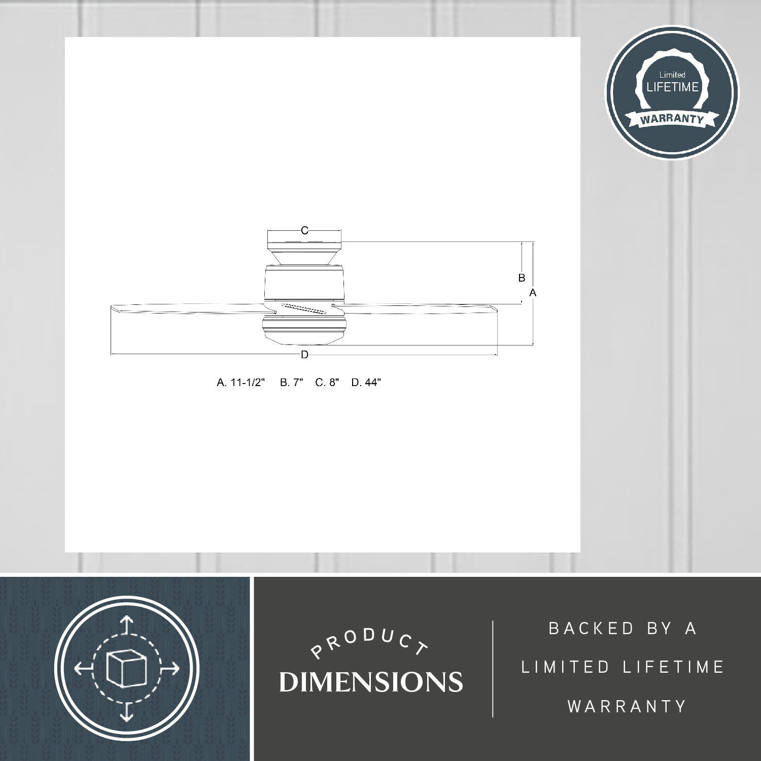 Armon 19.1 inch White with White-Gray Elm Blades Ceiling Fan