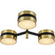 Heybrook LED 26 inch Polished Brass and Black Semi-Flush Mount Ceiling Light