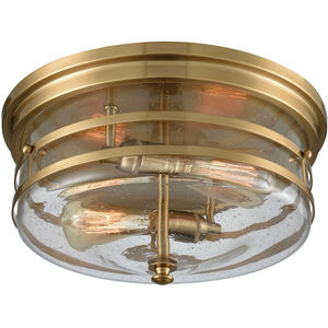 Ravenna 2 Light 14 inch Satin Brass Flush Mount Ceiling Light
