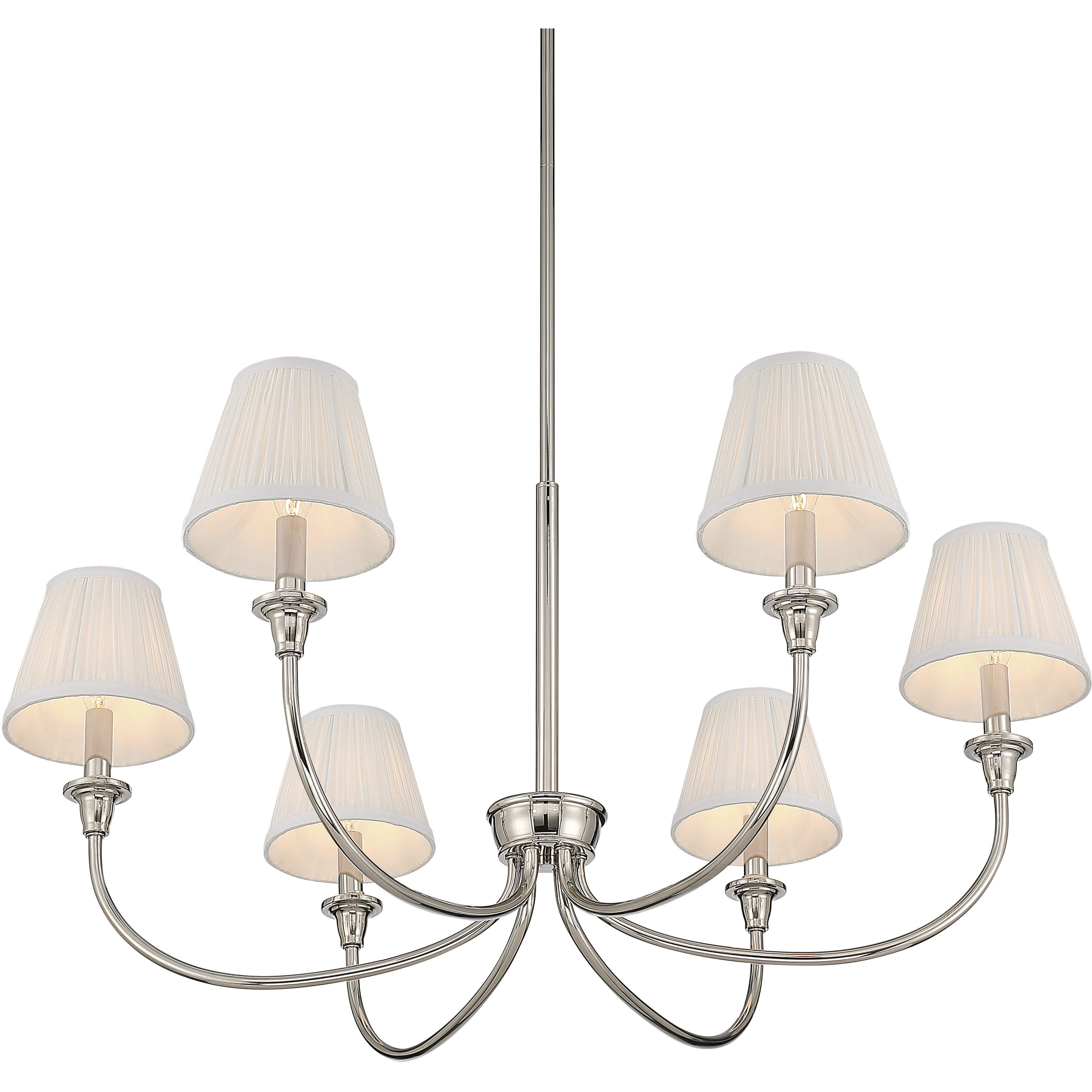 Yep Cambria 6 Light 33.25 inch Polished Nickel Chandelier Ceiling Light