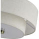 Monroe 3 Light 15 inch Antique Brass Semi Flush Mount Ceiling Light, Large