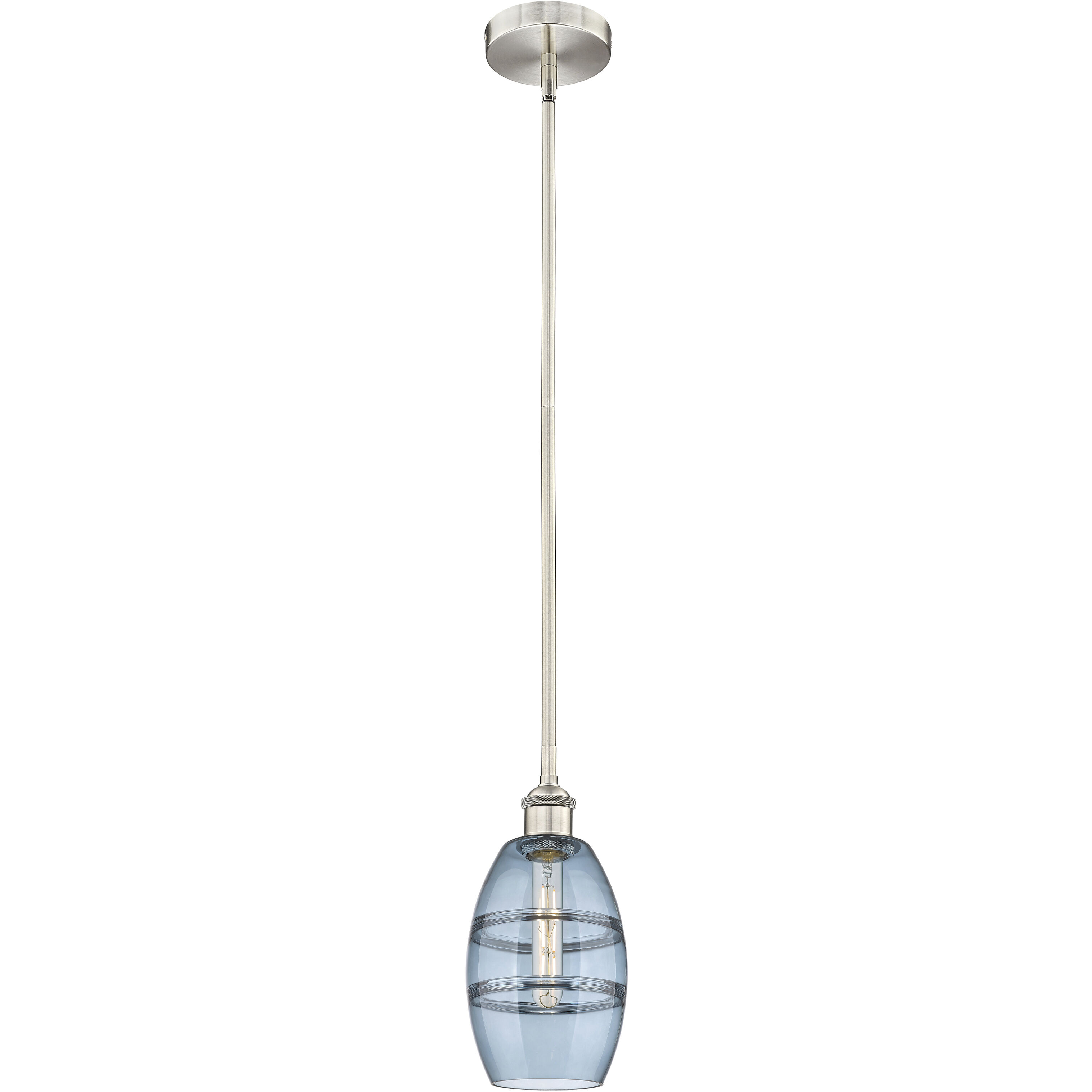Edison Vaz 1 Light 5.88 inch Brushed Satin Nickel Stem Hung Mini Pendant Ceiling Light