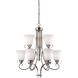 Brighton 9 Light 25 inch Brushed Nickel Chandelier Ceiling Light in Incandescent