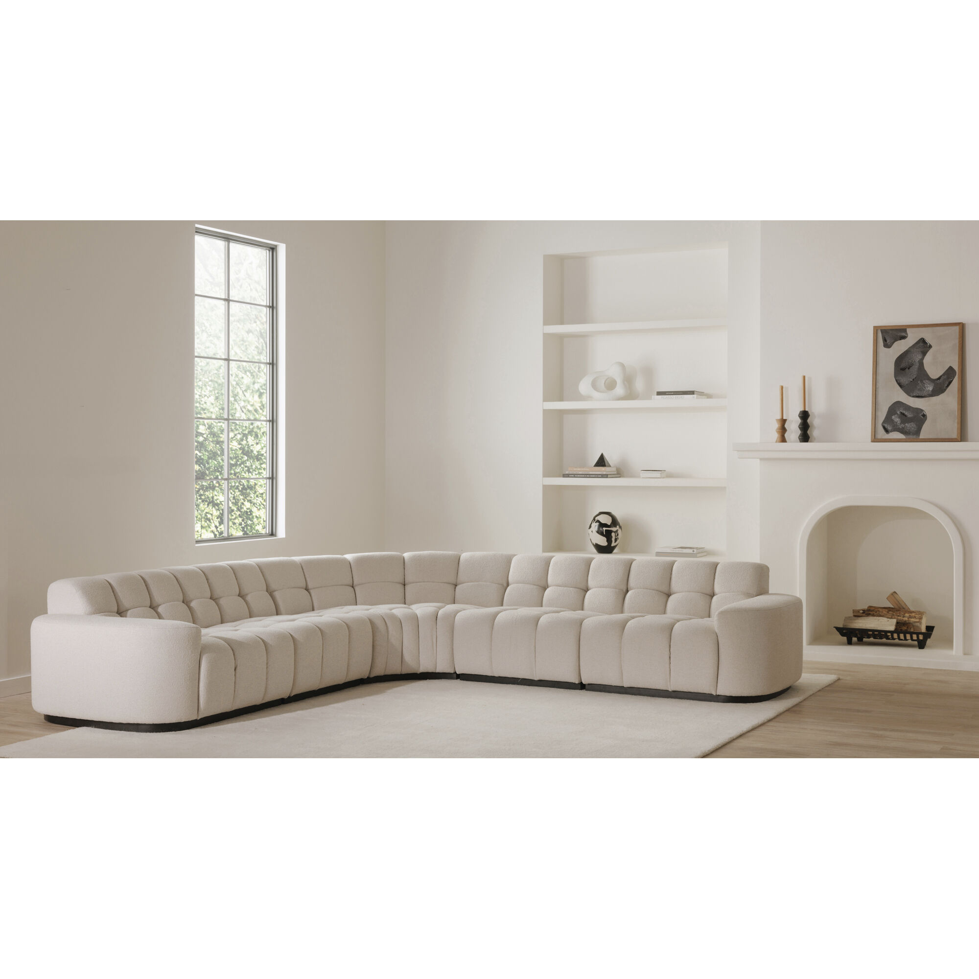 Roman Beige L-Shaped Sectional