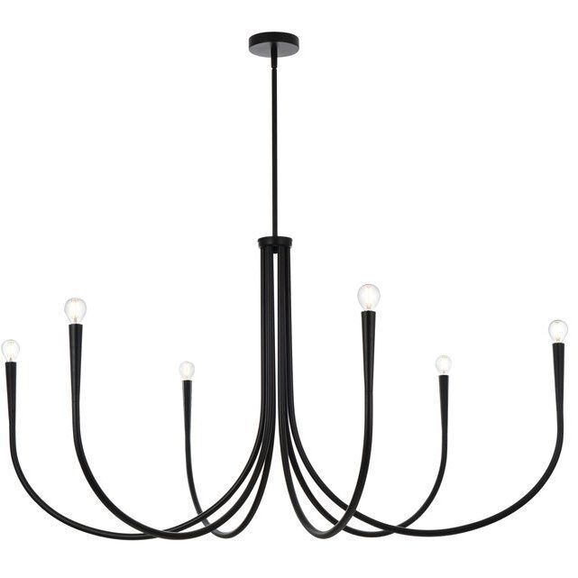 Layne 6 Light 55 inch Black Chandelier Ceiling Light