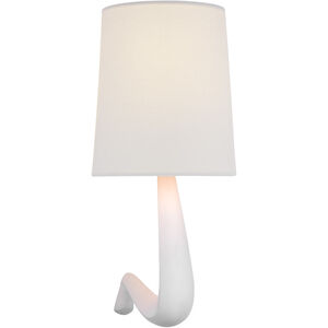 AERIN Gaya LED 6 inch Plaster White Sconce Wall Light, Medium