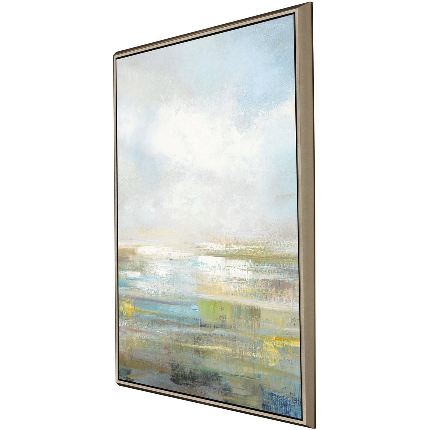 Horizon Blue and Beige and Gray and Neutral Canvas