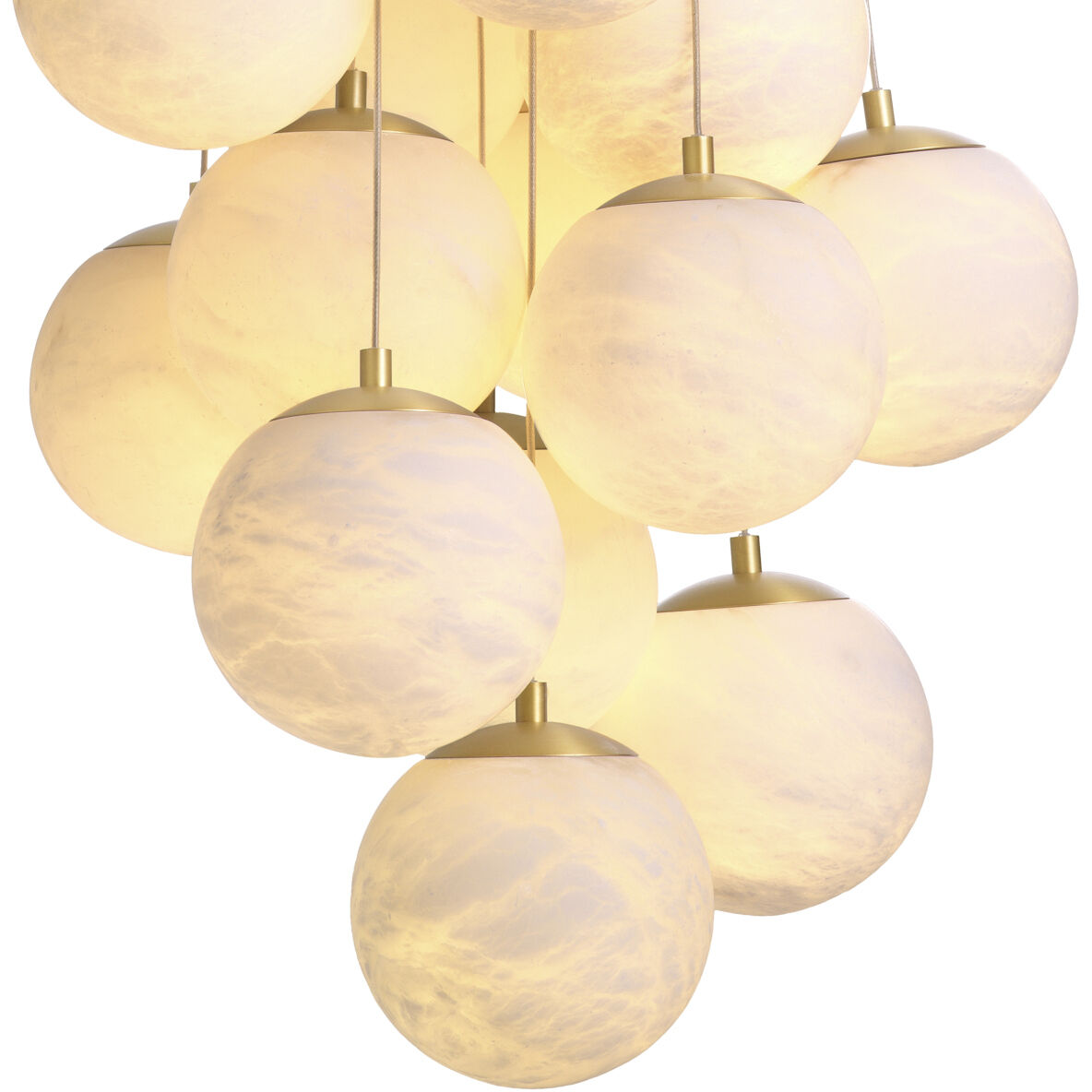 Sphinx 19 Light 29.53 inch Antique Brass with Alabaster Chandelier Ceiling Light, Large