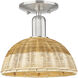 Downtown Urban Natural Ballston Dome 1 Light 9 inch Brushed Satin Nickel Semi-Flush Mount Ceiling Light