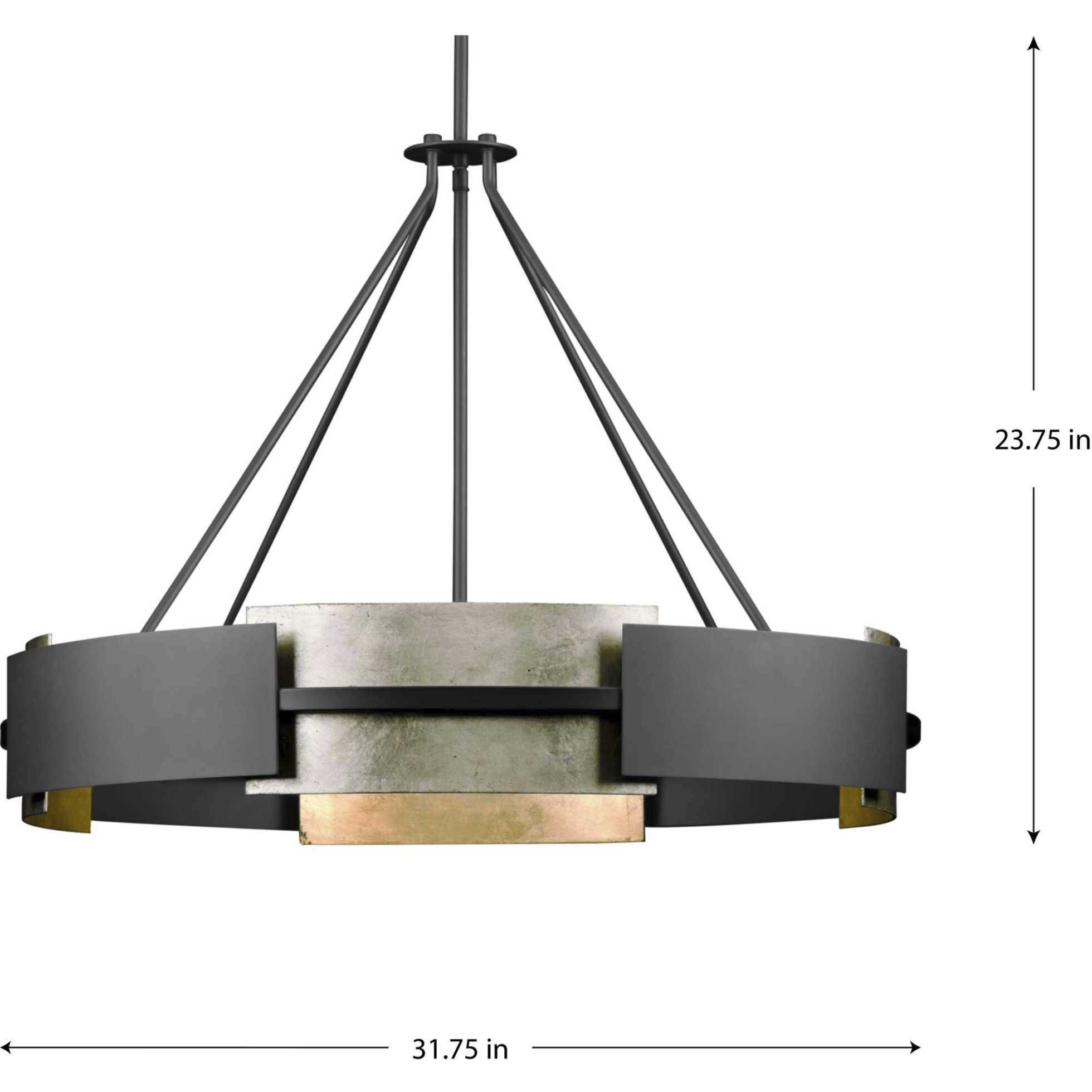 Lowery 6 Light 31.75 inch Matte Black Pendants Ceiling Light, Design Series