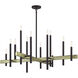Denmark 12 Light 42 inch Bronze with Antique Brass Accents Foyer Chandelier Ceiling Light