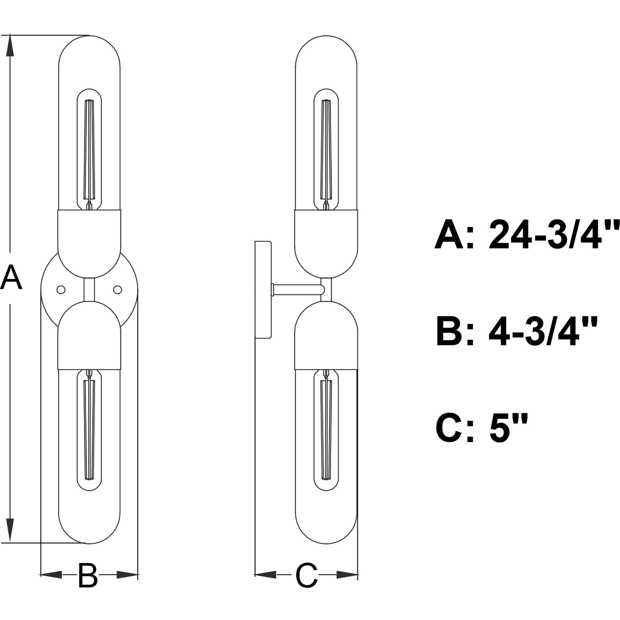 Thalia LED 24.75 inch Matte Black Bathroom Light Wall Light