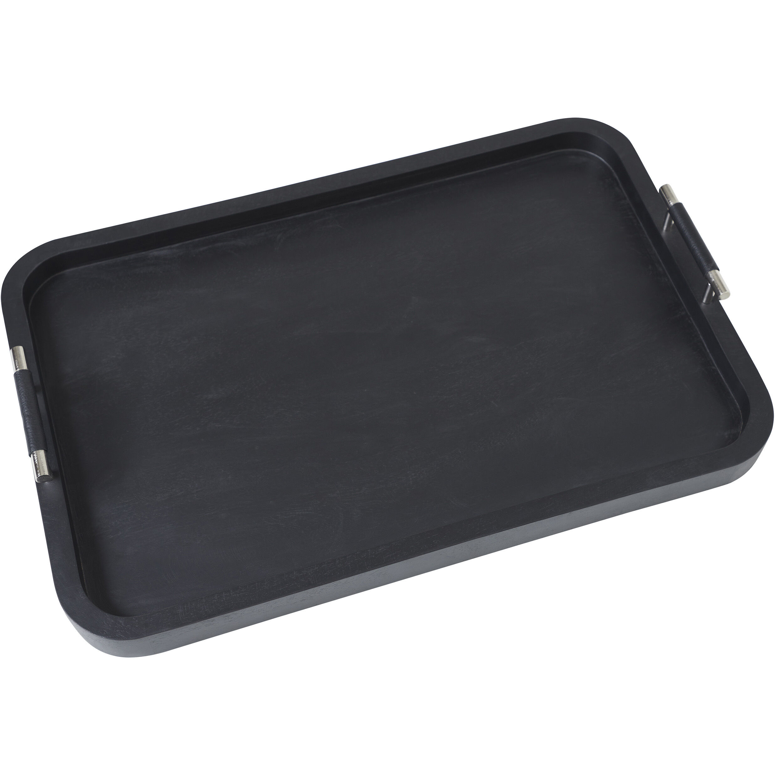 Hudson Black and Plated Nickel Tray