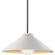Radiance Collection 1 Light 11.75 inch Matte White and Champagne Gold with Matte Black Pendant Ceiling Light