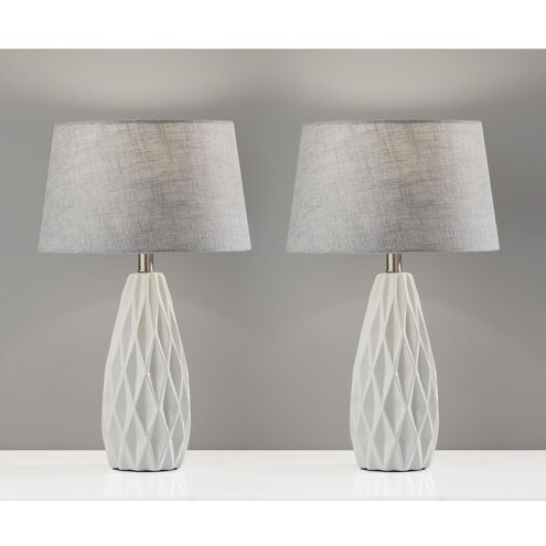 Joan 23 inch 100.00 watt White Table Lamps Portable Light, 2 Pack, Simplee Adesso