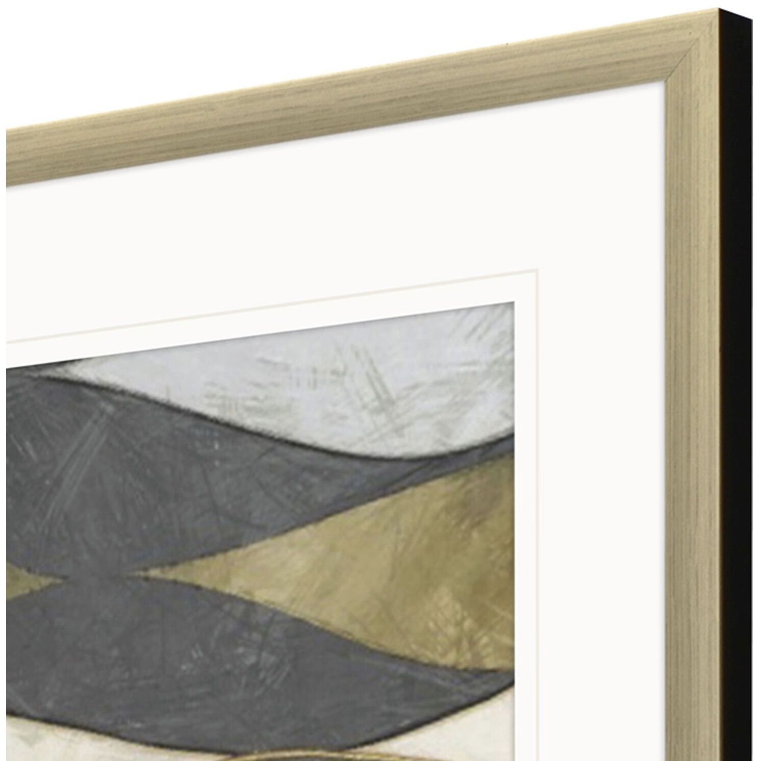 Natural Waves Gray and Metallic and Multi and Neutral Framed Art