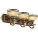 Seville 3 Light 32 inch Palacial Bronze with Gilded Accents Bath Vanity Wall Light
