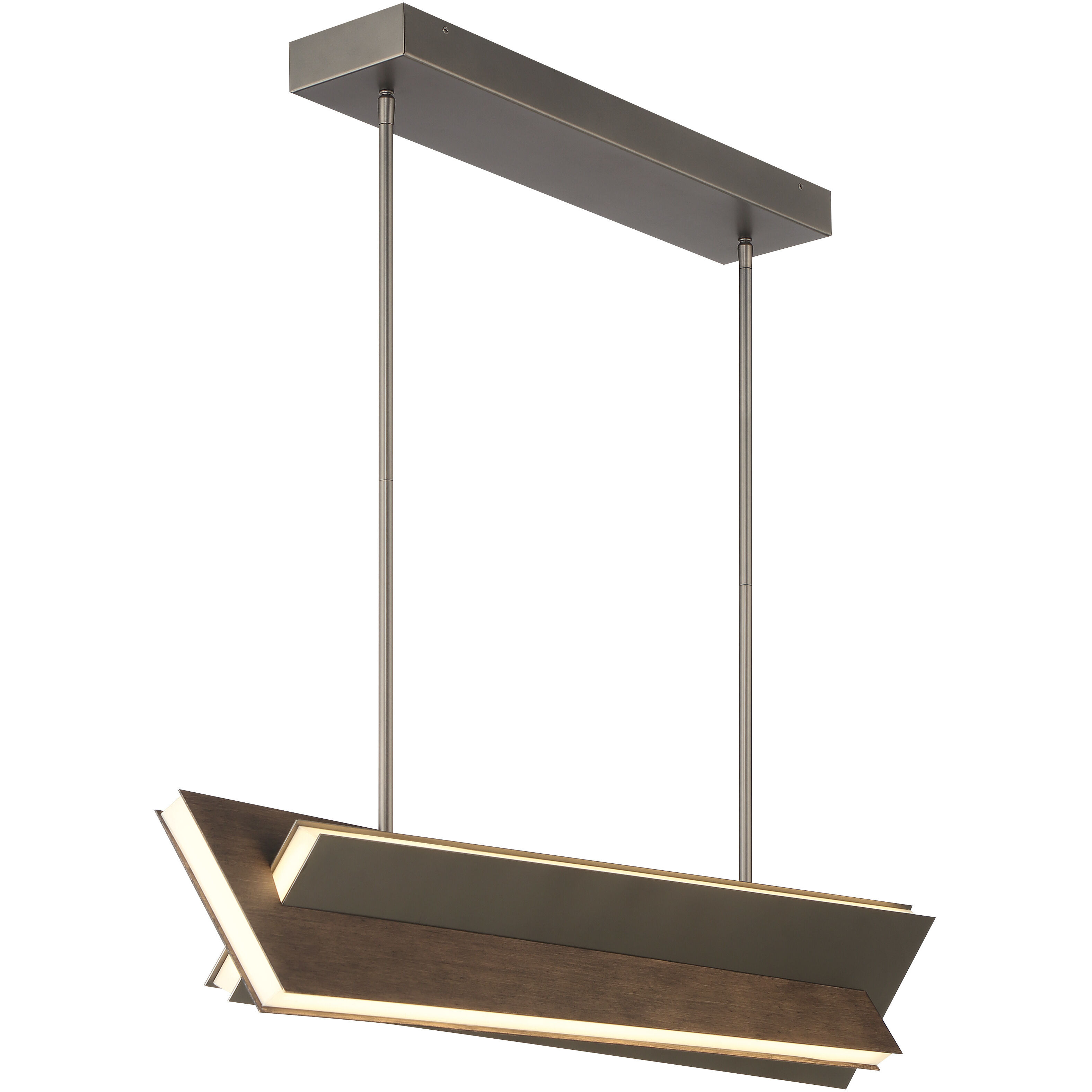 Intersezioni LED 4.25 inch Midnight Iron and Faux Walnut Island Light Ceiling Light