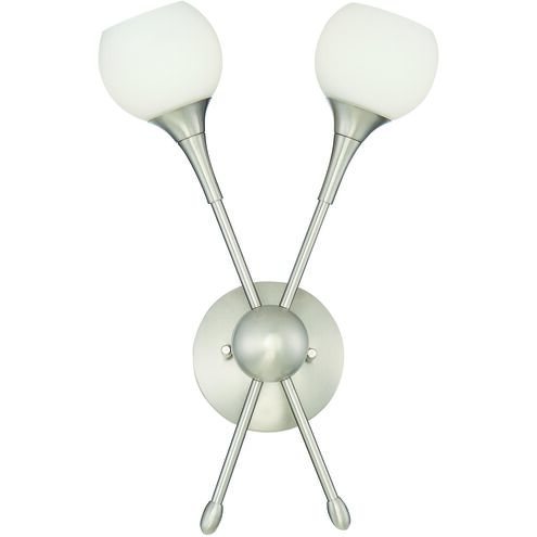 Pontil 2 Light 10.75 inch Brushed Nickel Wall Sconce Wall Light