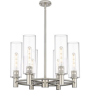 Crown Point 6 Light 24 inch Polished Nickel Chandelier Ceiling Light in Clear Glass