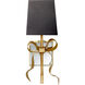 kate spade new york Ellery 1 Light 5 inch Soft Brass Gros-Grain Bow Sconce Wall Light in Matte Black, Small