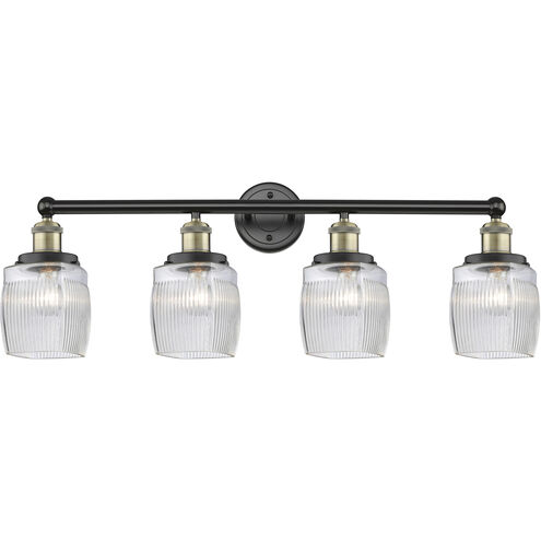 Colton 4 Light 33 inch Black Antique Brass Bath Vanity Light Wall Light