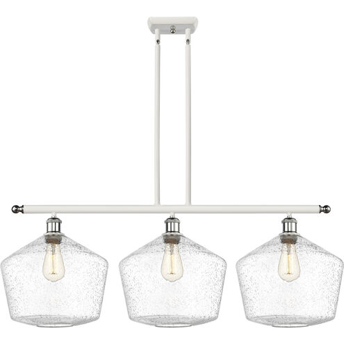Ballston Cindyrella 3 Light 39 inch White and Polished Chrome Island Light Ceiling Light in Incandescent, Seedy Glass