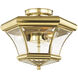 Monterey 3 Light 13 inch Polished Brass Semi-Flush Mount Ceiling Light