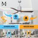 Atlas Patricia-3 52 inch Brushed Nickel with Walnut Tone Blades Ceiling Fan, Atlas