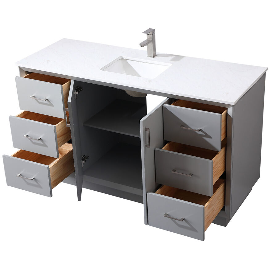 Hayes 60 X 22 X 35 inch Grey Vanity Sink Set