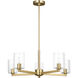 Fullton 5 Light 27.13 inch Satin Brass Chandelier Ceiling Light in Clear Glass