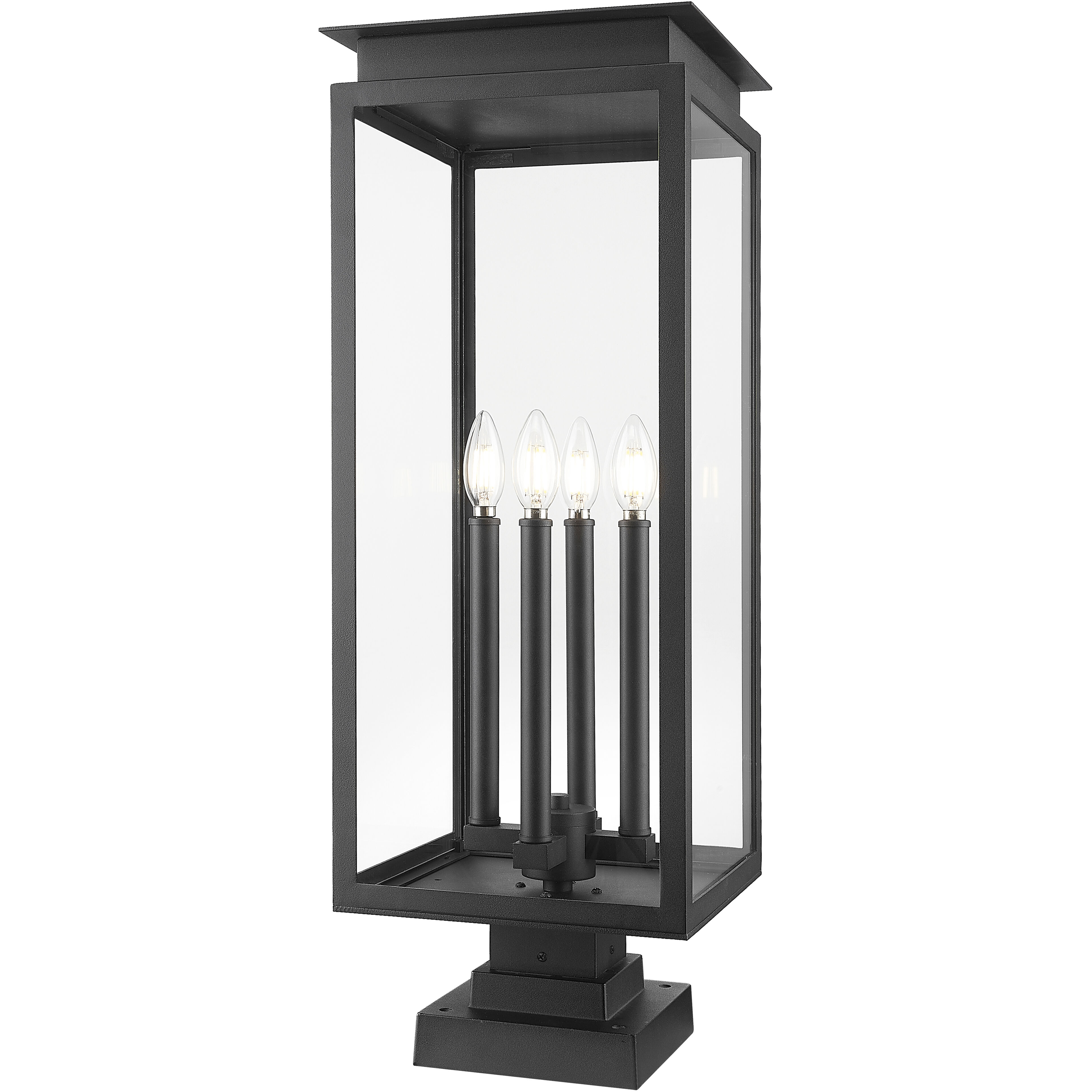 Nova 4 Light 29.25 inch Black Outdoor Pier Mounted Fixture