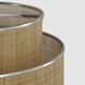 Marie Flanigan Linley LED 30 inch Polished Nickel and Natural Rattan Caning Hanging Shade Ceiling Light, Extra Large