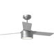 Jovie 44 LED 44 inch Brushed Steel with Silver/American Walnut reversible blades Indoor/Outdoor Ceiling Fan