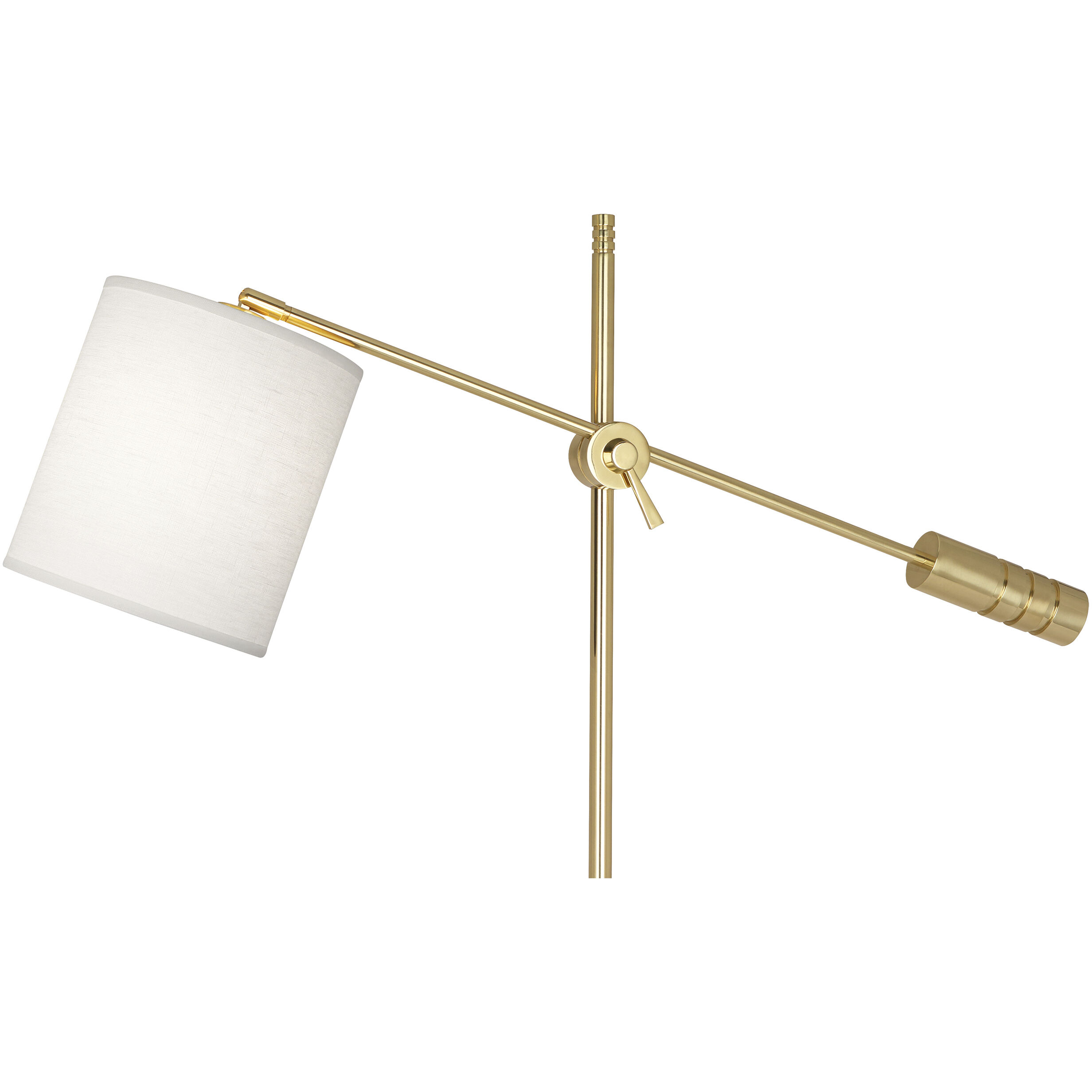 Campbell 62.38 inch 100 watt Modern Brass Floor Lamp Portable Light in Oyster Linen